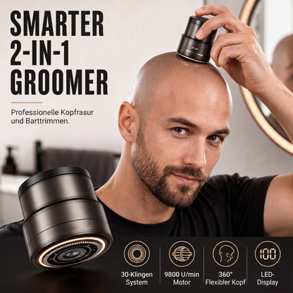 ✂️ Perfekte Rasur zu Hause – 2‑in‑1 intelligenter Elektrorasierer für Glatzen‑ und Bartpflege, klares Digitaldisplay, praktisch für den Hausgebrauch