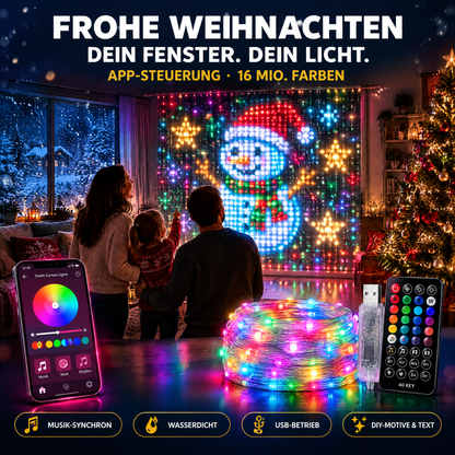 💡KOSTENLOSER VERSAND! 🪟Wasserdichte LED-Vorhang-Lichterkette – App-Steuerung, Musik-Synchro & individuelle Lichtkunst – Perfekt für Partys, Garten & jeden Raum ✨