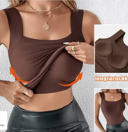 💐Damen U-Ausschnitt Thermo-Tanktops mit integriertem BH