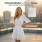 ✨ Schickes Kleid mit V-Ausschnitt & Spitzenausschnitten – Feminin & luftig – Perfekt für Sommer, Hochzeit oder romantische Abende – eleganter Blickfang mit feinen Details 🌸
