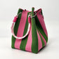 🌴 Boho Gestreifter Strick-Bucket-Bag für Damen – Handgemachte Sommer-Strand-Umhängetasche