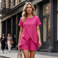 👗 50% RABATT! ☀️ Damen Zweiteiler – asymmetrisches Oberteil & Shorts – Einfarbig, luftig & vielseitig für Sommer, Strand & Alltag 🏖️