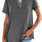 Modische feste Farbe Tasche Kurzarm T-Shirt