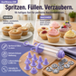 ⏰Edelstahl-Kuchendekorationspistolen-Set💉🏵️🍪