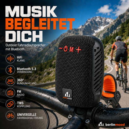 🚲 Wasserdichter Bluetooth-Fahrradlautsprecher mit Montagebügel – IPX5, TWS & Perfekt für Jede Fahrt 🎵