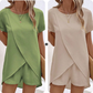 👗 50% RABATT! ☀️ Damen Zweiteiler – asymmetrisches Oberteil & Shorts – Einfarbig, luftig & vielseitig für Sommer, Strand & Alltag 🏖️