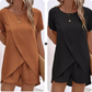 👗 50% RABATT! ☀️ Damen Zweiteiler – asymmetrisches Oberteil & Shorts – Einfarbig, luftig & vielseitig für Sommer, Strand & Alltag 🏖️
