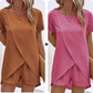 👗 50% RABATT! ☀️ Damen Zweiteiler – asymmetrisches Oberteil & Shorts – Einfarbig, luftig & vielseitig für Sommer, Strand & Alltag 🏖️