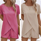 👗 50% RABATT! ☀️ Damen Zweiteiler – asymmetrisches Oberteil & Shorts – Einfarbig, luftig & vielseitig für Sommer, Strand & Alltag 🏖️