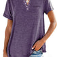Modische feste Farbe Tasche Kurzarm T-Shirt