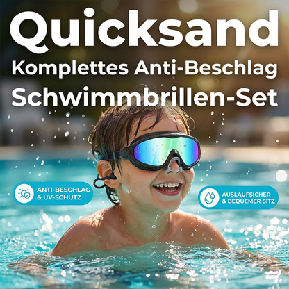 🏊 Kinder Schwimmbrillen Set 2 Stück, Anti-Beschlag & UV-Schutz, Weitwinkel-Glas mit Silikon-Dichtung & integrierten Ohrenstöpseln, bequemer Sitz für Jungen & Mädchen ✨