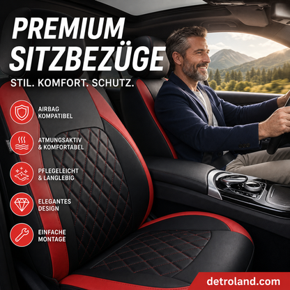 🛋️ 9-teiliges Leder-Autositzbezug-Set – Universelle Passform, atmungsaktiv & pflegeleicht – Perfekter Innenraum für Autos & SUVs ✨