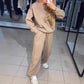 2-teiliges Set aus lässigem Sport-Sweatshirt mit Rundhalsausschnitt und Jogginghose für Damen