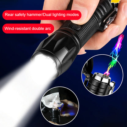 🔥Zeitlich begrenztes Angebot💯 Wiederaufladbare Taschenlampe mit Dual Arc Feuerzeug