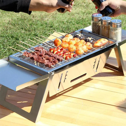 🔥🔥Klappbarer Edelstahl-Grill für draußen💥💥Befristetes Angebot: 50% Rabatt auf Bestellungen
