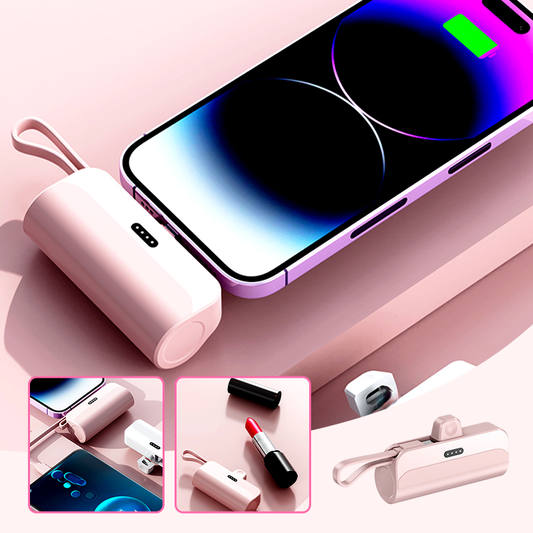 Tragbare Powerbank mit hoher Kapazität und integrierten Kabeln