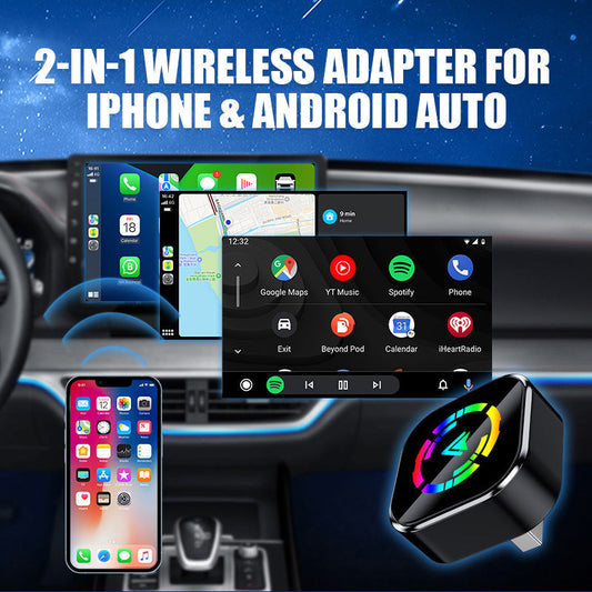 2-in-1 Wireless Adapter für iPhone & Android Auto
