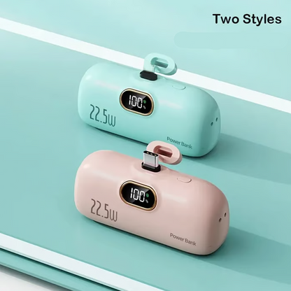 📱 Mini-Powerbank 5000mAh – Tragbar & Schnellladung – Kompakte Größe, ideal für Reisen, Alltag oder Notfälle – passt in jede Tasche 🔌✨
