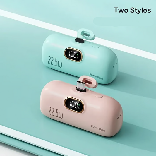 📱 Mini-Powerbank 5000mAh – Tragbar & Schnellladung – Kompakte Größe, ideal für Reisen, Alltag oder Notfälle – passt in jede Tasche 🔌✨