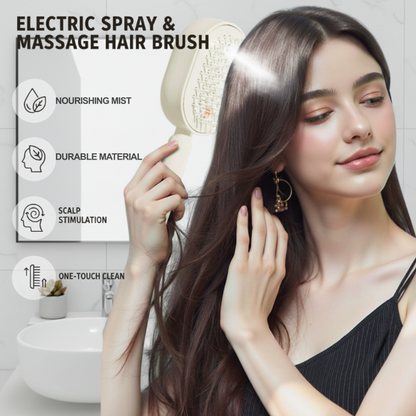 ⏰Nur für kurze Zeit ✨Elektrische Spray- und Massage-Haarbürste für sanfte Pflege 💆‍♀️🌿