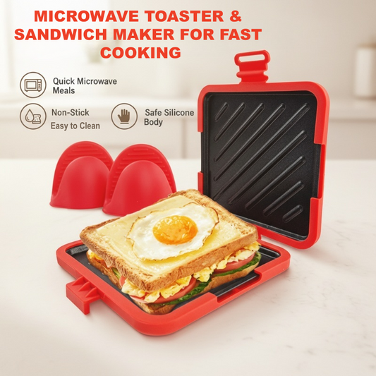 🍳🔥 Schneller 3-Minuten-Snack: Multifunktionaler Mikrowellen-Toaster & Sandwichmaker – Antihaft-Beschichtung für mühelose Reinigung & perfektes Ergebnis 🥪💡