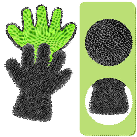 Doppelseitige Fünf-Finger-Autowaschhandschuhe