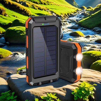⚡ Tragbare Solar-Powerbank – Doppel-LED & Solarladung ✨