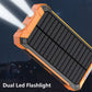 ⚡ Tragbare Solar-Powerbank – Doppel-LED & Solarladung ✨