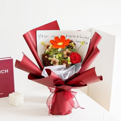 💐Muttertags-Special – 50 % RABATT! 💕Eleganter Handgefertigter Häkelblumenstrauß – Perfektes Muttertagsgeschenk