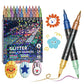 ✨ 24-Farben Dual-Tip Glitzer-Marker Set – Glitter & Fine Tip, Lebendige Farben & Perfekt Für Kunst, Basteln & Handlettering 🖌️