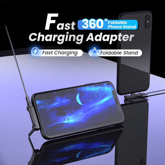 🔋 50% RABATT! ⚡ Schnellladeadapter mit um 360° schwenkbarer Handyhalterung – universell kompatibel, kompaktes Design und freihändige Nutzung 📱