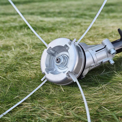 🌿 Schwerlast 4-Faden Aluminium Trimmerkopf – Universal passend, breite Schnittfläche für schnelle Rasen- und Unkrautpflege