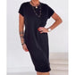 💐 Lässiges Kurzarm-T-Shirt-Kleid für Damen