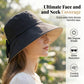 👒 Damen Sonnenhut mit breiter Krempe & dekorativer Schleife, faltbarer atmungsaktiver Stoff mit 360° UV-Schutz für Strand, Garten und Urlaub ✨