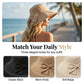 👒 Damen Sonnenhut mit breiter Krempe & dekorativer Schleife, faltbarer atmungsaktiver Stoff mit 360° UV-Schutz für Strand, Garten und Urlaub ✨