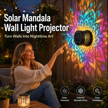 💡 KAUFE 2, ERHALTE 1 GRATIS! 🌿 Solar-Mandalaleuchte 2-in-1 – Boden- & Wandleuchte, Vintage-Projektion, Rostfrei & IP65 für Garten & Terrasse ✨