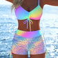 ⏰ Damen Bikini Set – Kordel-Top & Boyshorts, verschiedene Designs – Perfekt für Strand & Pool – bequem, anpassbar & sommerlich leicht 🌊