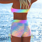 ⏰ Damen Bikini Set – Kordel-Top & Boyshorts, verschiedene Designs – Perfekt für Strand & Pool – bequem, anpassbar & sommerlich leicht 🌊