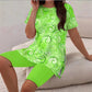 👚🩳 Lässiges Damen-Set: Bedruckte Tunika & Shorts – leicht & kombinierbar
