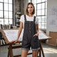 ✨Damen Latzhose aus Baumwolle & Leinen 🌿 Gerade Geschnitten & Mit Taschen