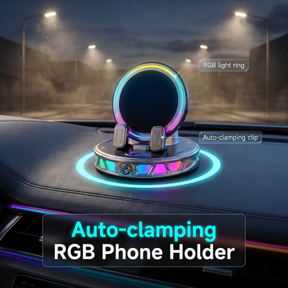 📱 RGB-Autohalterung für das Handy ✅ Automatische Befestigung & kabelloses Laden | Sicheres Fahren mit einer Hand 🚗