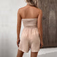 ⏰ Nur noch heute 50% Rabatt! 👗 Damen trägerloser Jumpsuit mit Rüschen-Bandeau, geraffter Oberteil & Taillenkordel, lockere Shorts-Beine – 7 Farben zur Auswahl für Sommer & Urlaub ✨