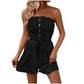 ⏰ Nur noch heute 50% Rabatt! 👗 Damen trägerloser Jumpsuit mit Rüschen-Bandeau, geraffter Oberteil & Taillenkordel, lockere Shorts-Beine – 7 Farben zur Auswahl für Sommer & Urlaub ✨