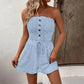 ⏰ Nur noch heute 50% Rabatt! 👗 Damen trägerloser Jumpsuit mit Rüschen-Bandeau, geraffter Oberteil & Taillenkordel, lockere Shorts-Beine – 7 Farben zur Auswahl für Sommer & Urlaub ✨