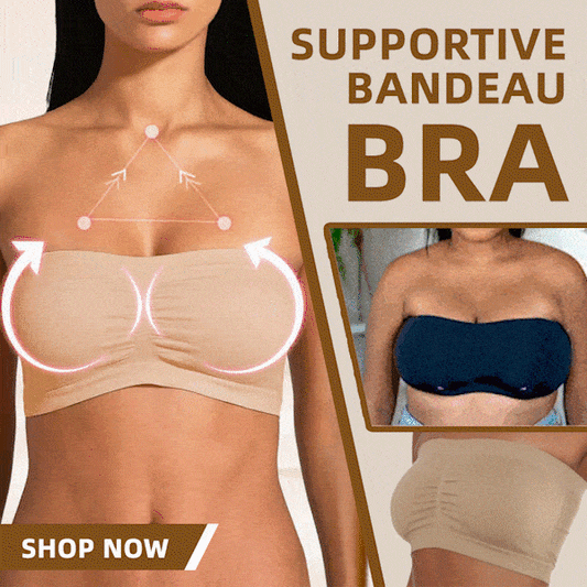 💐Stützende Bandeau-BH – Bügelloser Halt, nahtloses Trägerlos-Design, weiches Stretchmaterial, rutschfestes Silikonband, bequem für den Alltag & Sommeroutfits✨