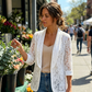 👚 50% Rabatt: Lässiger Spitzenblazer mit Blumenmuster | Leicht & atmungsaktiv für Sommer & Büro ✨
