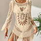 🔥 Letzter Tag! 50% Rabatt Damen Boho Häkel-Strand-Cover-Up mit Quasten 🌴 Romantischer Strandüberwurf für Urlaub & Pool
