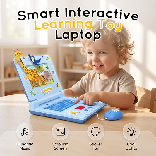 💻Interaktiver Simulations-Spielzeug-Laptop – Lichter, Töne & Lernspiele – Fördert spielerisch Kreativität & Motorik bei Kindern 🎵