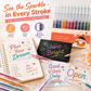 Set mit einziehbaren Glitzer-Gelstiften zum Tagebuchschreiben und Zeichnen