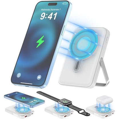 Magnetische Powerbank mit Schnellladefunktion und Halterung